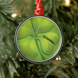 Irish St. Patrick's Day Green Kleeblatt Personaliz Ornament Aus Metall