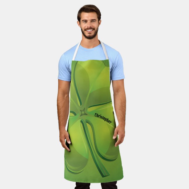 Irish St. Patrick's Day Green Kleeblatt Personaliz Schürze (Getragen)
