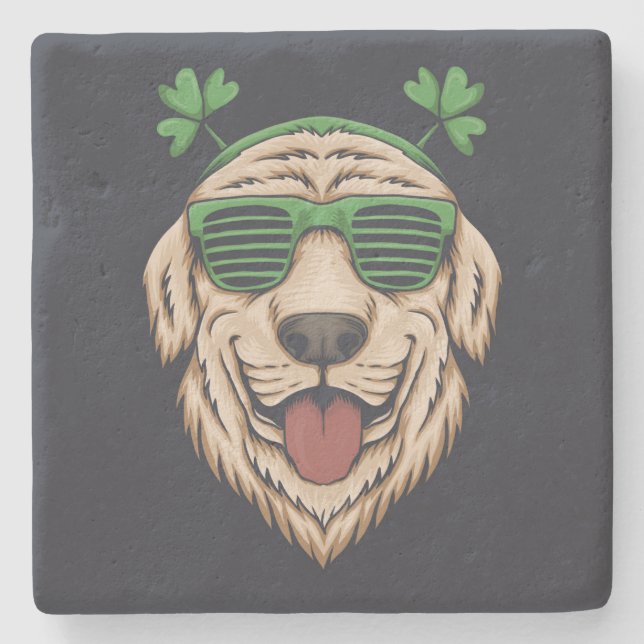 Irish St Patrick's Day Hundeliebhaber Sonnenbrille Steinuntersetzer (Vorderseite)