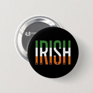 Irish St Patrick's Day Ireland Flag Kleeblatt Luck Button