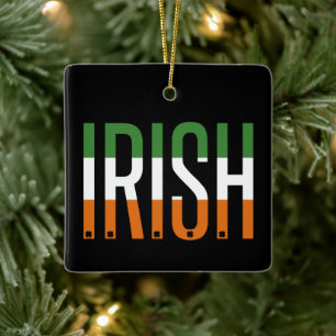 Irish St Patrick's Day Ireland Flag Kleeblatt Luck Keramikornament