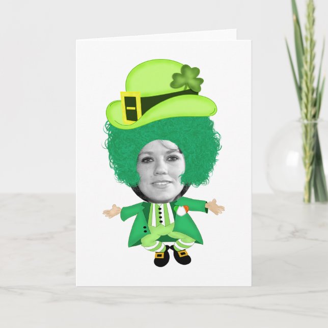 Irish St Patricks Day Jig, Foto Gerahmt Head Karte (Vorderseite)