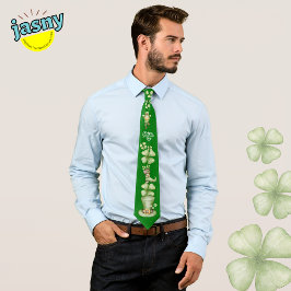 Irish St Patricks Day Kleeblatt Print Neck Tie Krawatte