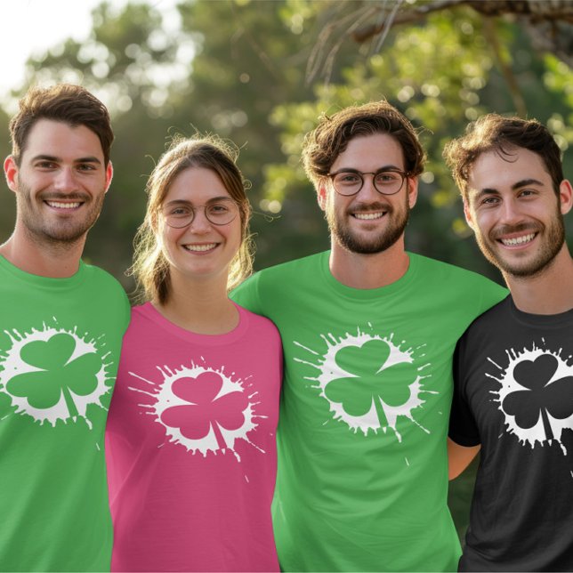 Irish St Patricks Day Kleeblatt White T-Shirt (Irish St Patricks Day Shamrock White T-Shirt by Ricaso. Available in different colors & styles)