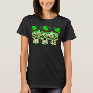 Irish St Patricks Day Leprechaun Mexican Skulls T-Shirt