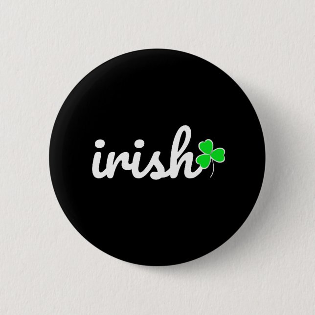 Irish St. Patrick's Day Lucky Kleeblatt Button (Vorderseite)