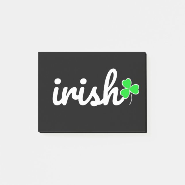 Irish St. Patrick's Day Lucky Kleeblatt Post-it Klebezettel (Vorderseite)