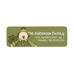 Irish St. Patrick's Day Snowman Étiquette de adres