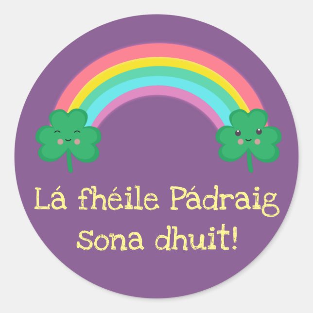 Irish St. Patrick's Day Sticker mit Rainbow (Vorderseite)
