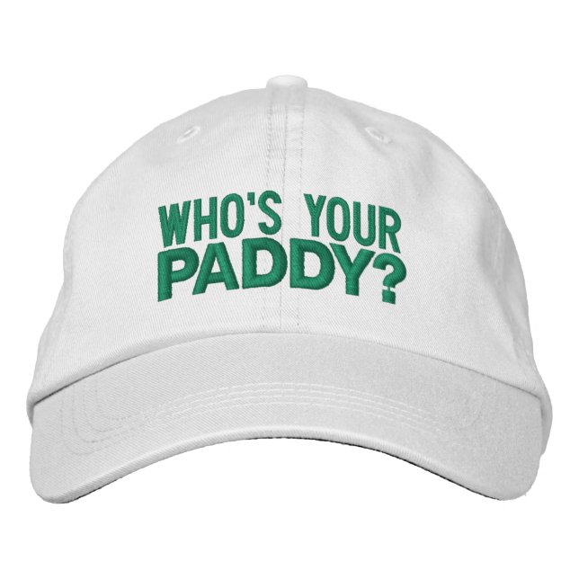 Irish St Patricks Day Whoi Your Paddy Bestickte Baseballkappe (Vorderseite)