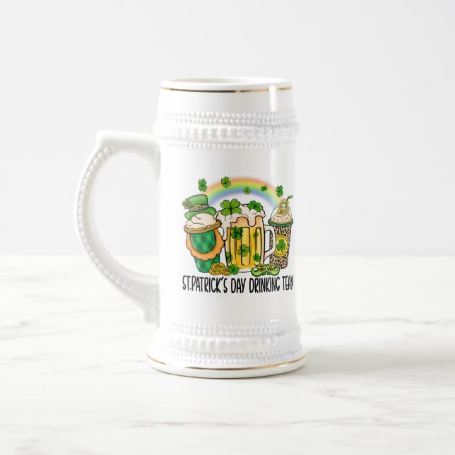 Irish St Patrick's Drinking Team des Green Kleebla Bierglas (Links)