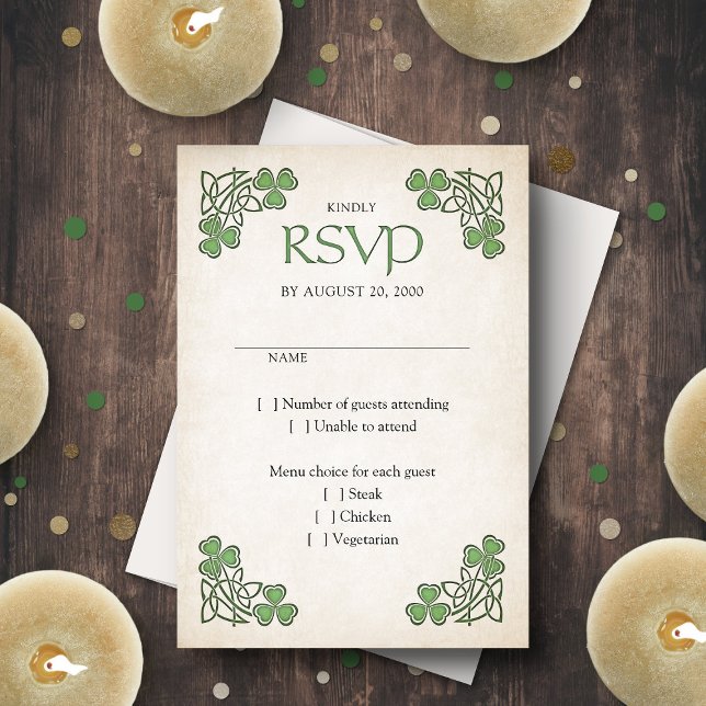 Irish St. Patrick's Wedding RSVP Karte (Von Creator hochgeladen)