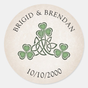 Irish St. Patrick's Wedding Runder Aufkleber