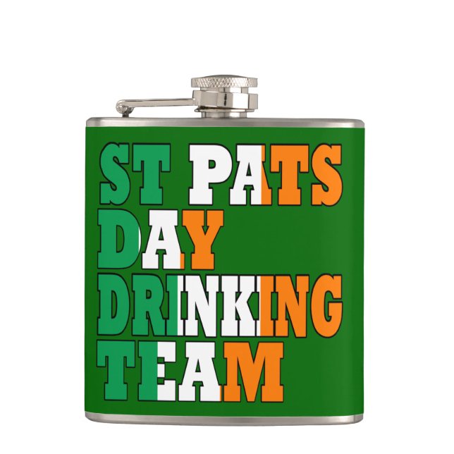 Irish St Pats Trinkteam Flachmann (Vorderseite)
