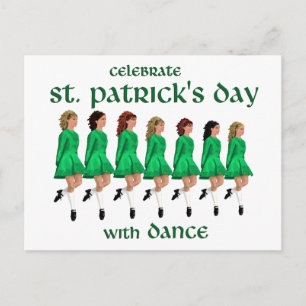 Irish Step Dance feiert St. Patrick's Day Postkarte