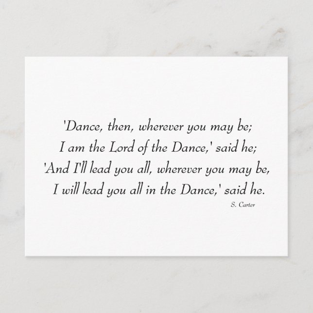Irish Step Dance - Lord of the Dance Chorus Postkarte (Vorderseite)