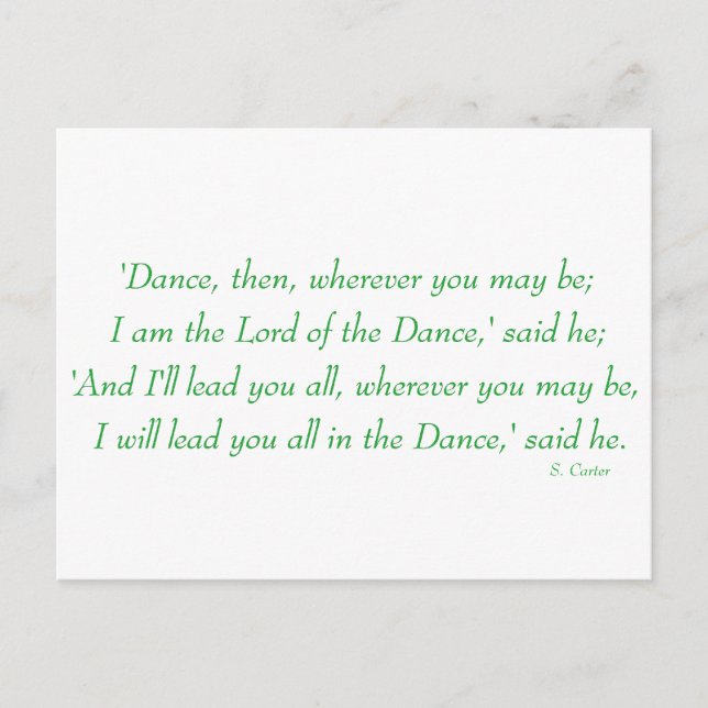 Irish Step Dance - Lord of the Dance Chorus Postkarte (Vorderseite)