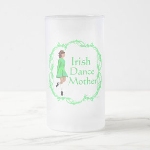 Irish Step Dance Mother - Green Mattglas Bierglas