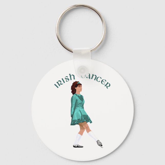 Irish Step Dancer - Aquamarin Schlüsselanhänger (Vorderseite)