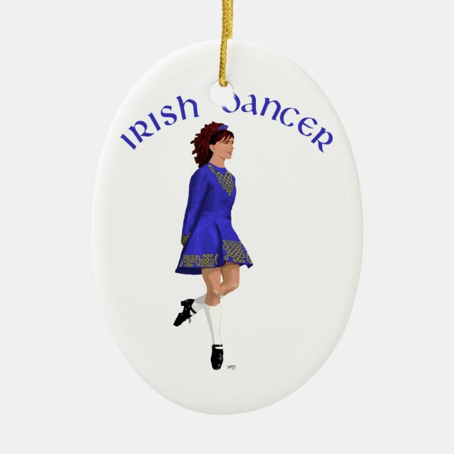 Irish Step Dancer - Blue Keramikornament (Vorne)
