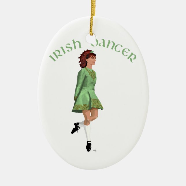 Irish Step Dancer - Green Keramikornament (Vorne)