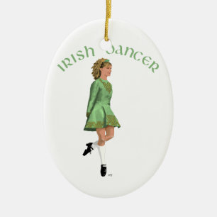Irish Step Dancer - Green Keramikornament
