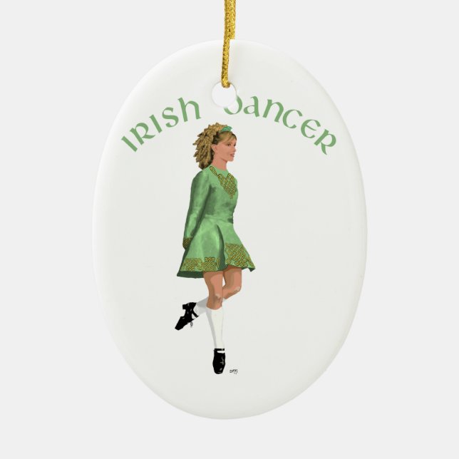 Irish Step Dancer - Green Keramikornament (Vorne)