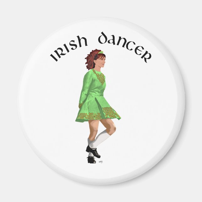 Irish Step Dancer in Green Dress Magnet (Vorne)