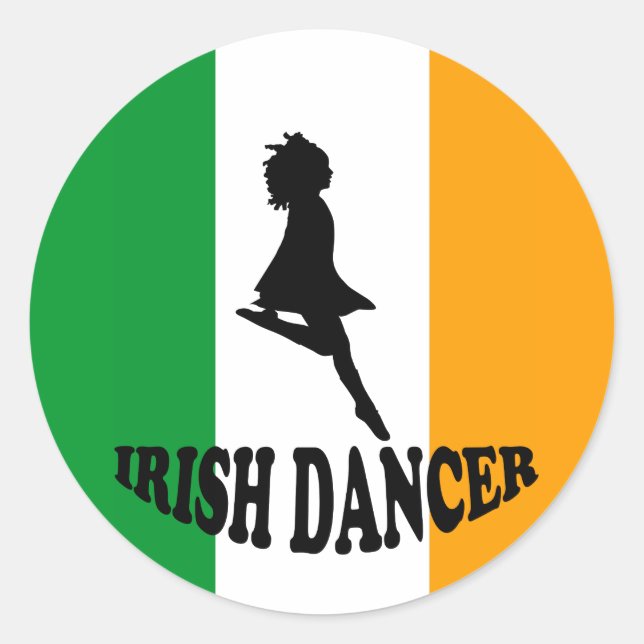 Irish Step Dancer Runder Aufkleber (Vorderseite)