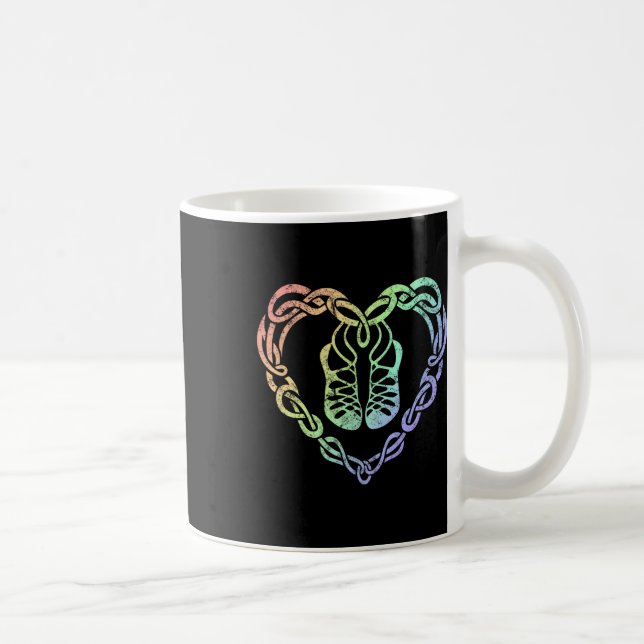 Irish Step Dancing Celtic Knot Heart Kaffeetasse (Rechts)