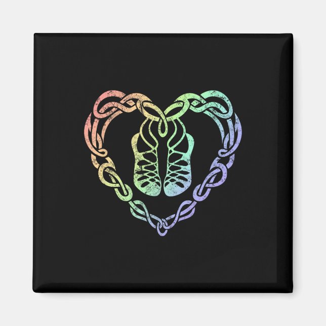 Irish Step Dancing Celtic Knot Heart Magnet (Vorne)
