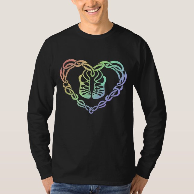 Irish Step Dancing Celtic Knot Heart T-Shirt (Vorderseite)