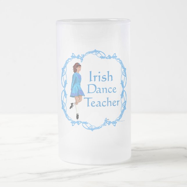 Irish Step Tance Teacher - Blue Mattglas Bierglas (Mittel)