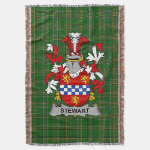 Irish Stewart Coat of Arms Familienwappen Irland Decke