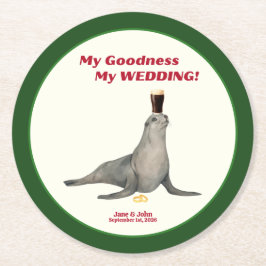 Irish Stout Wedding Favor Paper Coaster Runder Pappuntersetzer