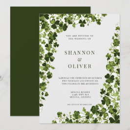 Irish Stylized Shamrock Leafy Foliage  Einladung