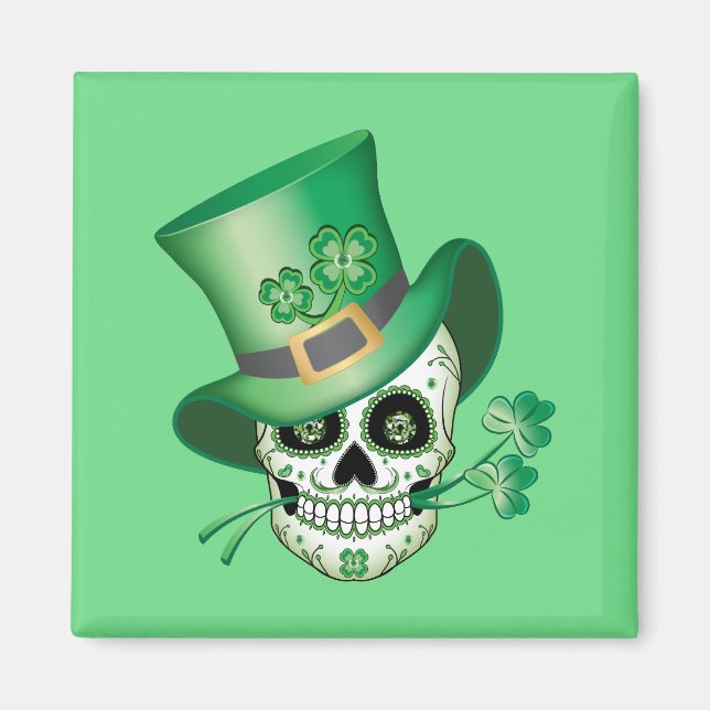 Irish Sugar Skull Magnet (Vorne)