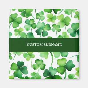 Irish Surname Watercolor Kleeblatt Magnet