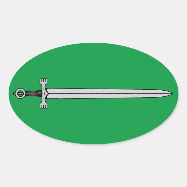 Irish Sword Ovaler Aufkleber (Vorderseite)