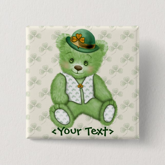 Irish Teddybear - Green Button (Vorderseite)