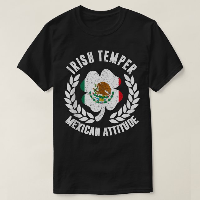 Irish Temper Mexican Attitude Flag St Patricks T-Shirt (Design vorne)