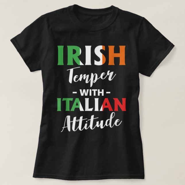 Irish Temper mit italienischer Einstellung Italien T-Shirt (Design vorne)