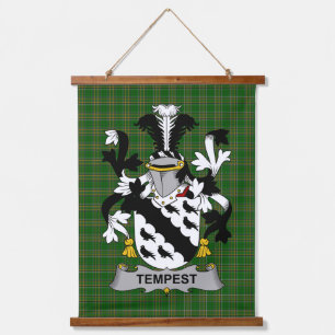 Irish Tempest Wappen Familienwappen Wandteppich Mit Holzrahmen
