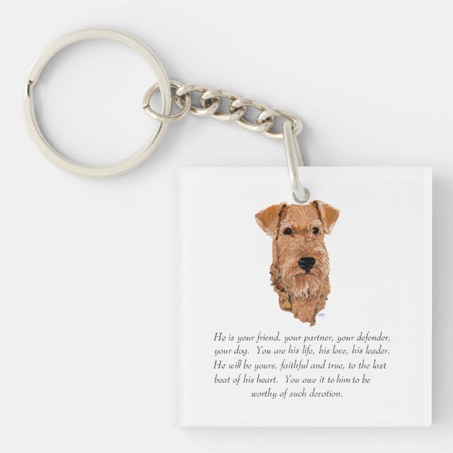 Irish Terrier Andenken - Männlich Schlüsselanhänger (Vorderseite)