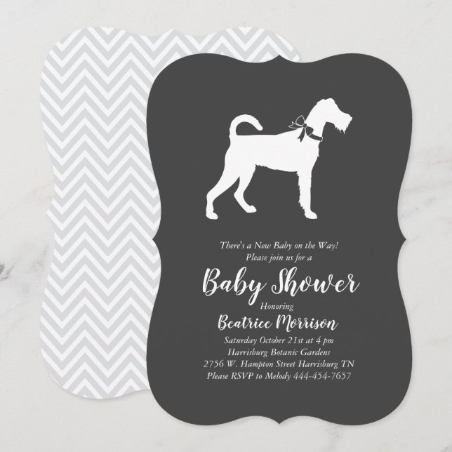 Irish Terrier Dog Baby Shower Gender Neutral Einladung (Vorne/Hinten)