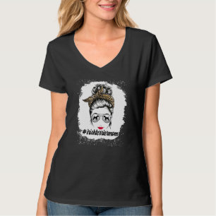 Irish Terrier Dog Mama Bleached Messy Bun Leopard T-Shirt