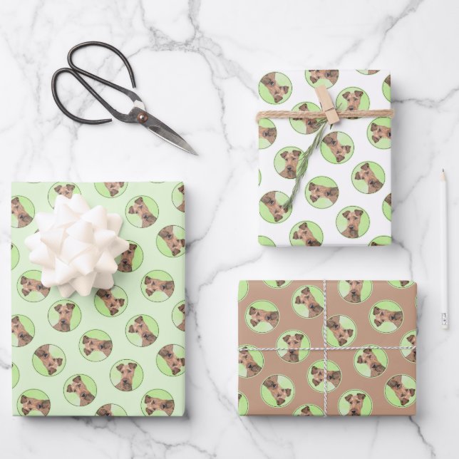 Irish Terrier Geschenkpapier Set (Vorderseite)