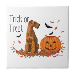 Irish Terrier Halloween Fliese
