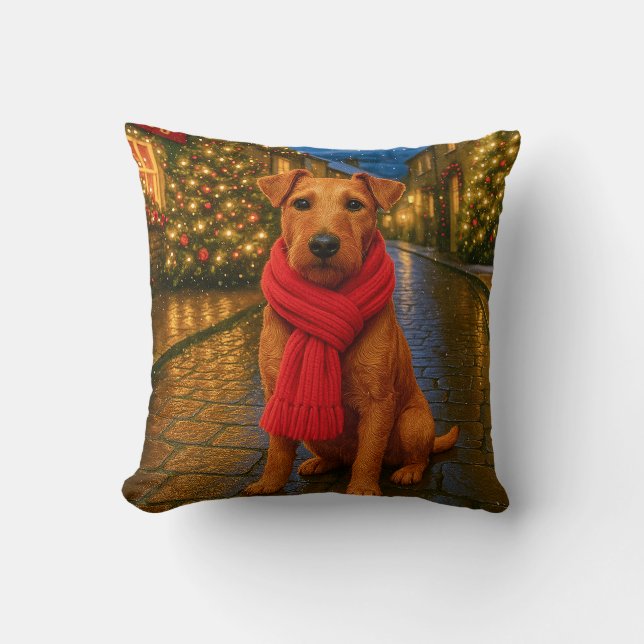 Irish Terrier Holiday  Kissen (Vorderseite)