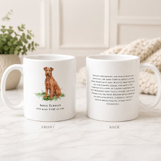 Irish Terrier Hund Wasserfarbe Rasse Zitat Kaffeetasse